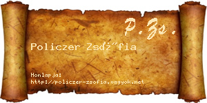Policzer Zsófia névjegykártya